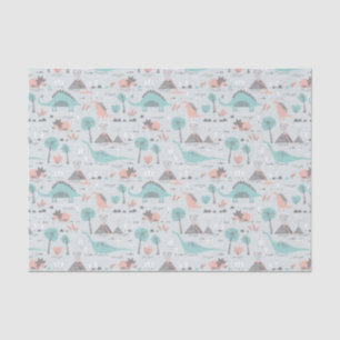 Cute Pastel Dinosaur Pattern Tissue Paper