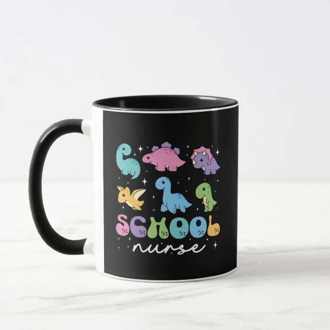 Cute Pastel Dinosaurs Back to School Kids Mug (Left)