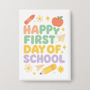 Cute Pastel Doodle Happy First Day of School