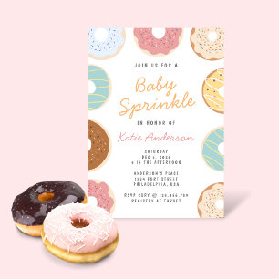 Cute Pastel Doughnuts Baby Sprinkle Invitation
