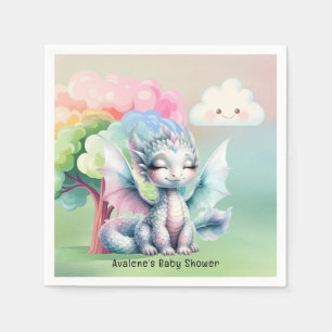 Cute Pastel Dragon Baby Shower Napkin