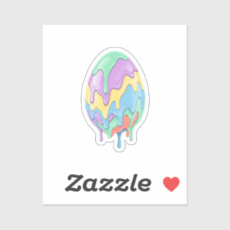 Cute Pastel Drip Art Easter Egg Modern 