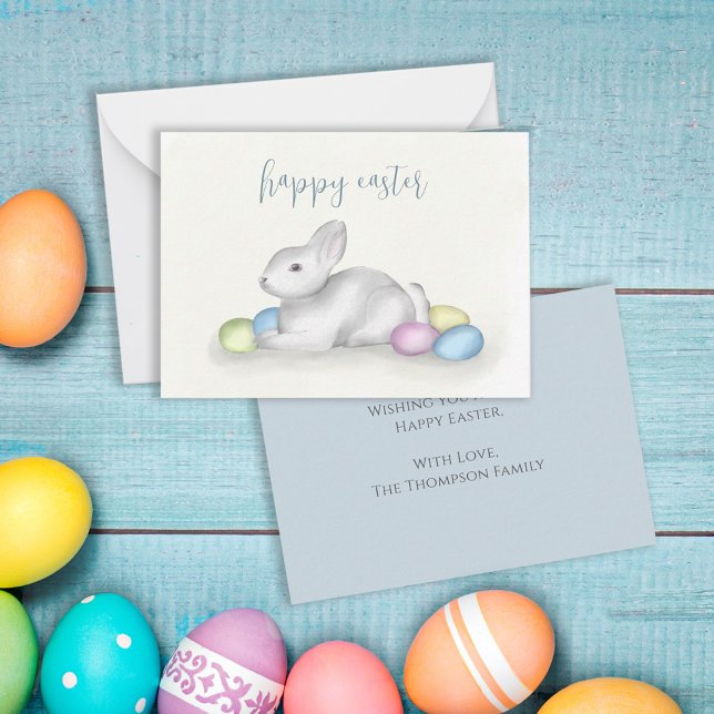 Cute Pastel Easter Bunny Simple Classic Colourful Card (Creator Uploaded)