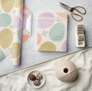 Cute Pastel Easter Egg Seamless Pattern Wrapping Paper
