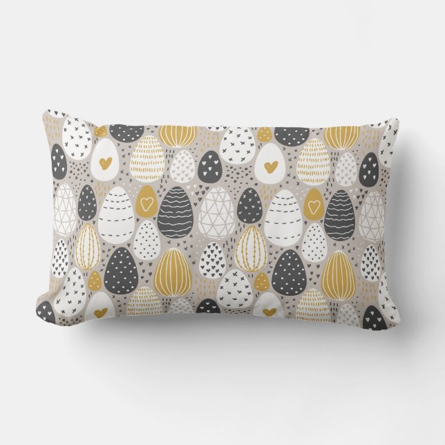 Cute Pastel Easter Eggs  Lumbar Cushion (Front)