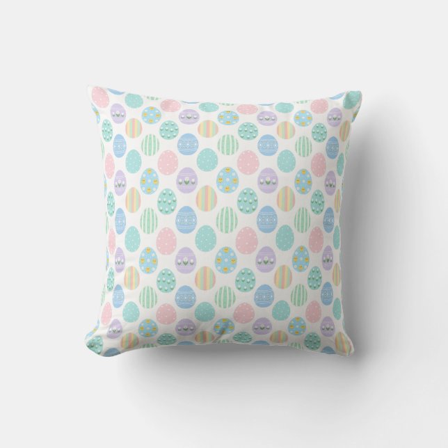 Cute Pastel Easter Eggs Pattern  Cushion (Front)
