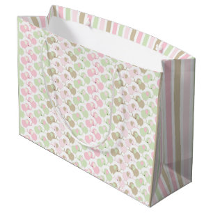 Cute pastel elephants large gift bag