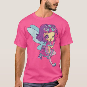 Cute Pastel Fairy Chibi Anime Teen Girl Wink  T-Shirt