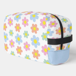 Cute pastel flower hippy retro pattern dopp kit
