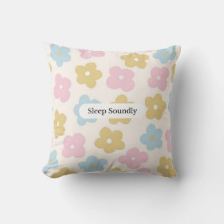 Cute Pastel Flower Sleep Soundly Floral Pattern Cushion