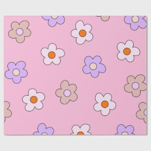 Cute Pastel Flower Wrapping Paper – Pink Floral