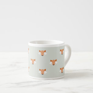 Cute Pastel Fox Faces Pattern Espresso Cup