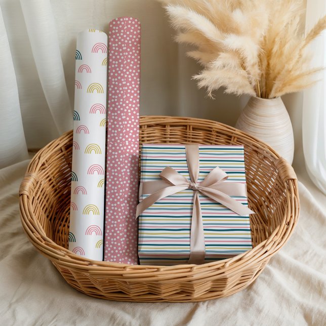 Cute Pastel Gender Neutral Baby Shower Pattern  Wrapping Paper Sheet (Creator Uploaded)