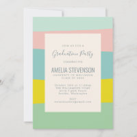 Cute Pastel Geometric Spring Graduation Party