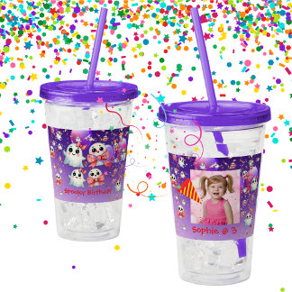 Cute Pastel Ghost Acrylic Tumbler Birthday Gift