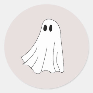 Cute Pastel Ghost Pattern Classic Round Sticker