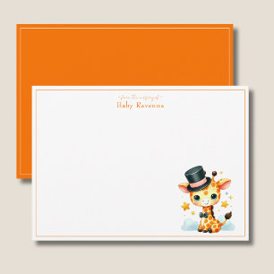 Cute Pastel Giraffe Baby Shower Nursery Thank You  Card