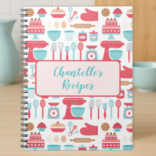 Cute pastel girly kitchen utensils recipe book