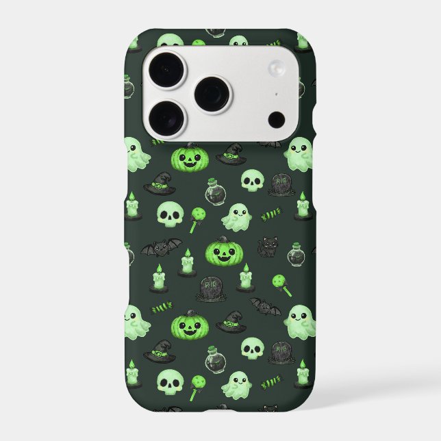 Cute Pastel Goth Spooky Halloween Seamless Pattern (Back)