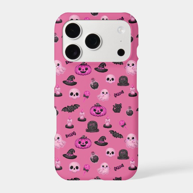 Cute Pastel Goth Spooky Halloween Seamless Pattern (Back)