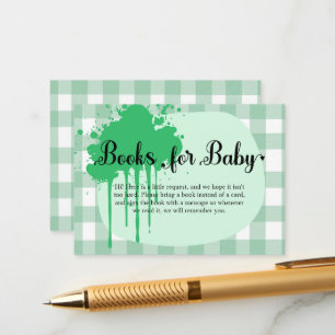 Cute Pastel Green Gingham Baby Shower Enclosure Card