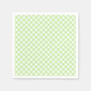Cute Pastel Green Gingham Pattern Napkins