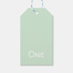 Cute Pastel Green One Year Old Gift Tag