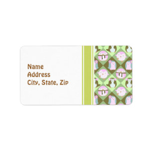 Cute Pastel Green Penguins Label