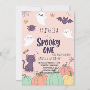 Cute Pastel Halloween Invitation Card   Spooky One