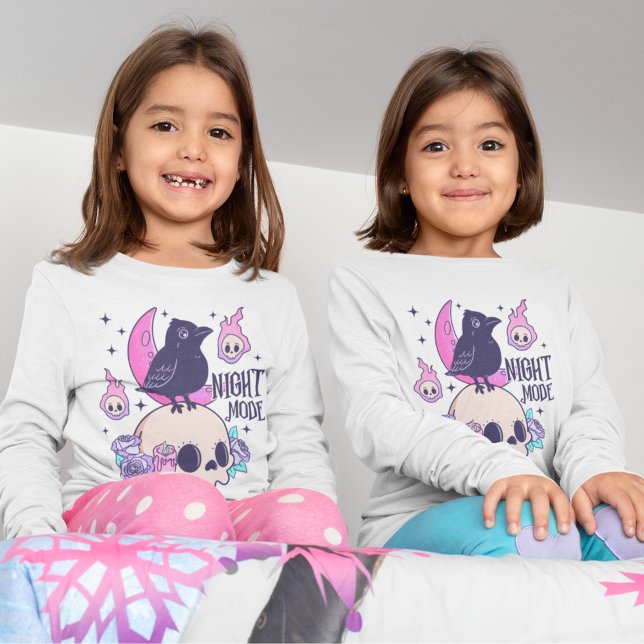 Cute Pastel Halloween Skull and Crow Longsleeve (Creator Uploaded)