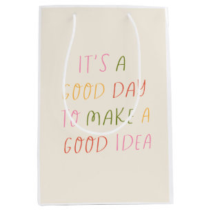 Cute Pastel Hand Lettering Motivational Quote Art  Medium Gift Bag