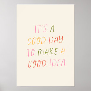 Cute Pastel Hand Lettering Motivational Quote Art  Poster
