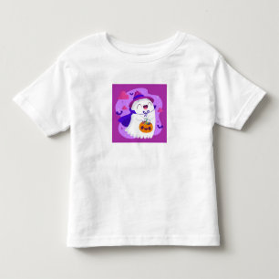 Cute Pastel Happy Halloween Little Ghost & Pumpkin Toddler T-Shirt