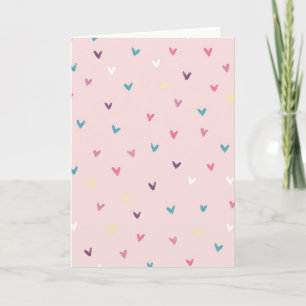 Cute Pastel Hearts Pink Card