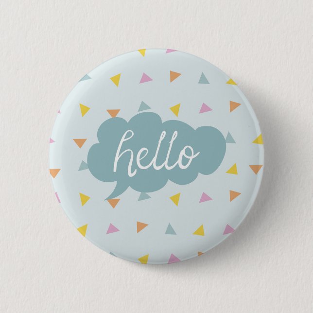 Cute Pastel Hello 6 Cm Round Badge (Front)