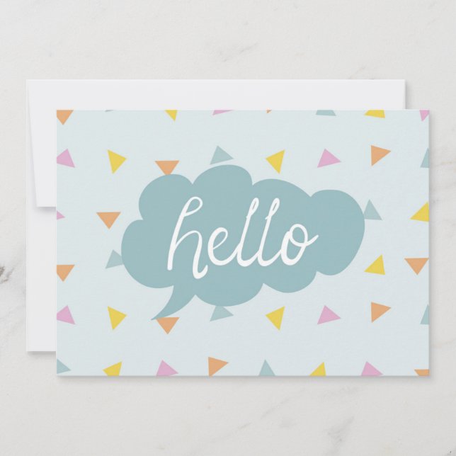 Cute Pastel Hello Card (Front)