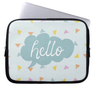 Cute Pastel Hello Laptop Sleeve