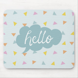 Cute Pastel Hello Mouse Pad