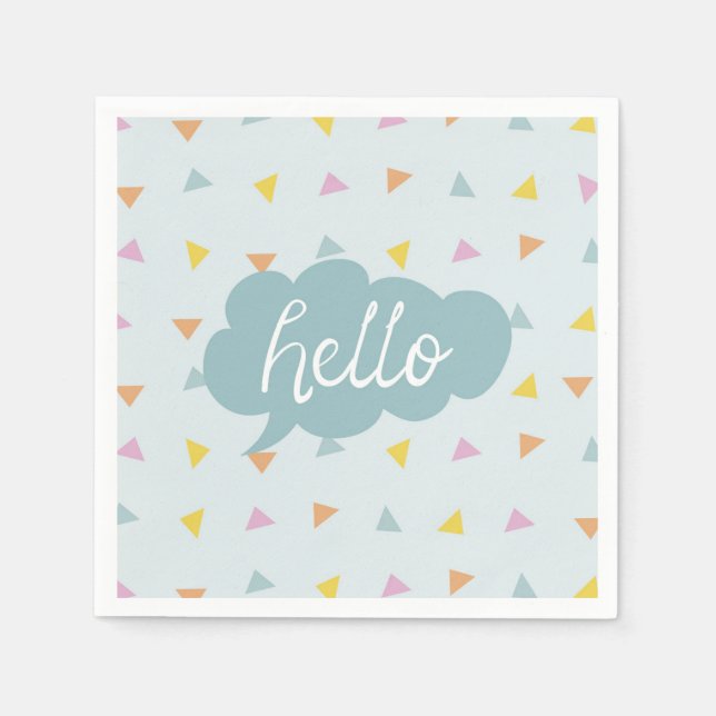 Cute Pastel Hello Napkin (Front)