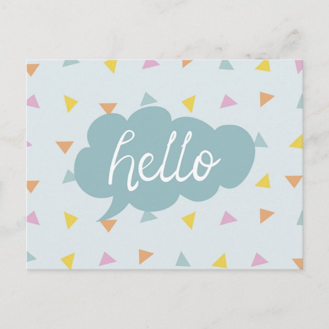 Cute Pastel Hello Postcard (Front)
