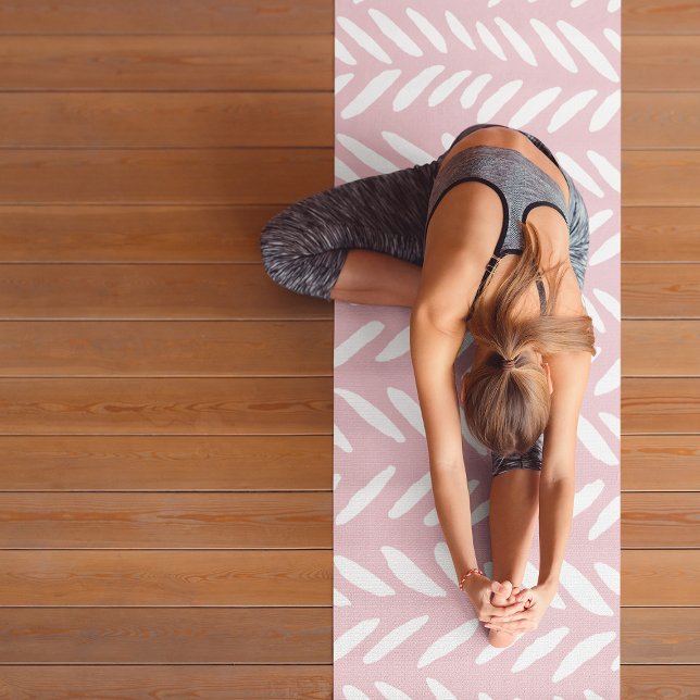 Cute pastel herringbone pattern on pink yoga mat (Creator Uploaded)