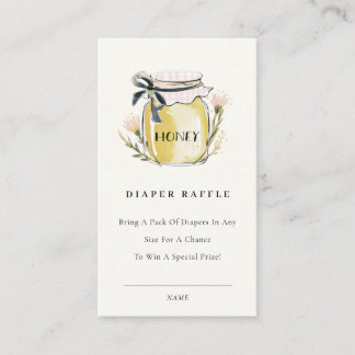 Cute Pastel  Honey Jar Diaper Raffle Baby Shower Enclosure Card