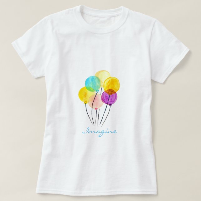 Cute pastel imagine balloons T-Shirt (Design Front)