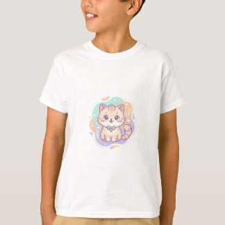 Cute Pastel Kitty Cat Kids T-Shirt