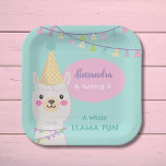 Cute pastel llama party paper plate<br><div class="desc">Cute llama in pastel colours</div>