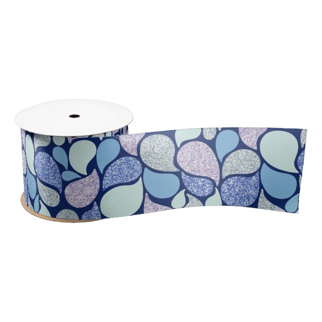 Cute Pastel Mermaid Tear Drop Girly Ocean Pattern  Satin Ribbon (Spool)
