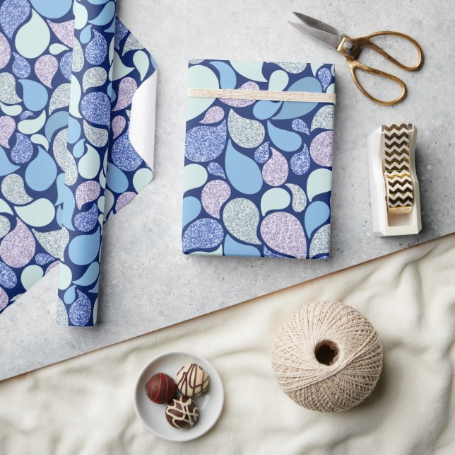 Cute Pastel Mermaid Tear Drop Girly Ocean Pattern  Wrapping Paper (Crafts)
