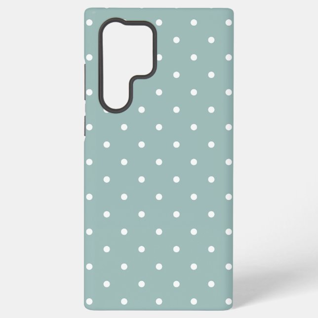 Cute Pastel Mint Green With White Polka Dot Spots  Samsung Galaxy S22 Ultra Case (Back)