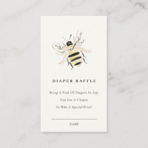 Cute Pastel Mum To Bee Diaper Raffle Baby Shower Enclosure Card