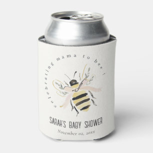Cute Pastel Mum To Bee Neutral Baby Shower Can Cooler